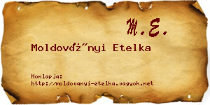Moldoványi Etelka névjegykártya